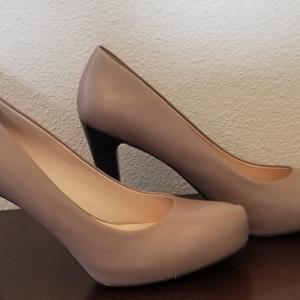 Taupe Leather Heels